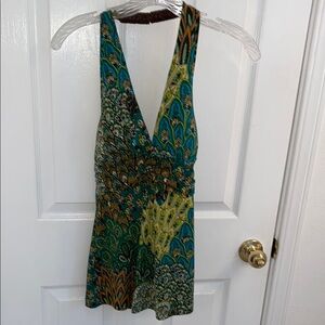 Vintage forever 21 Multicolor beaded neck halter V-Neck Top